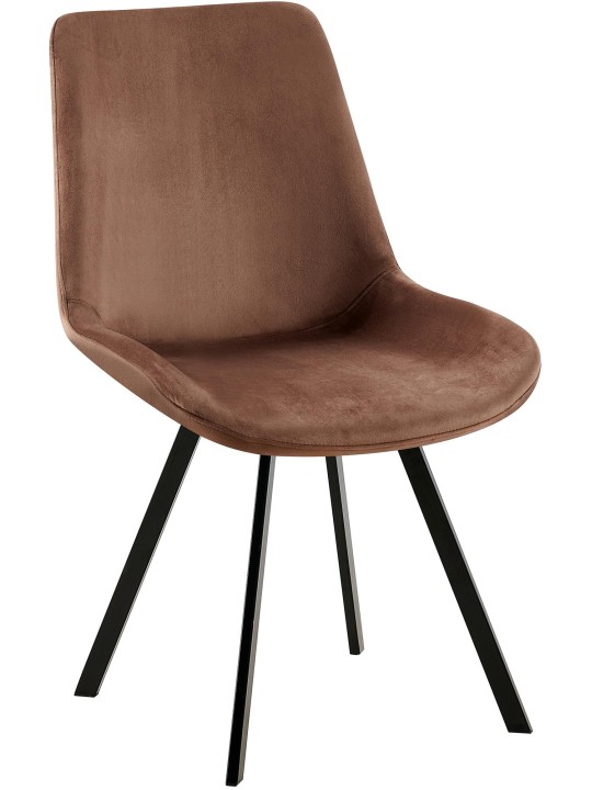 Lewes spisestuestol i fløjl, brun