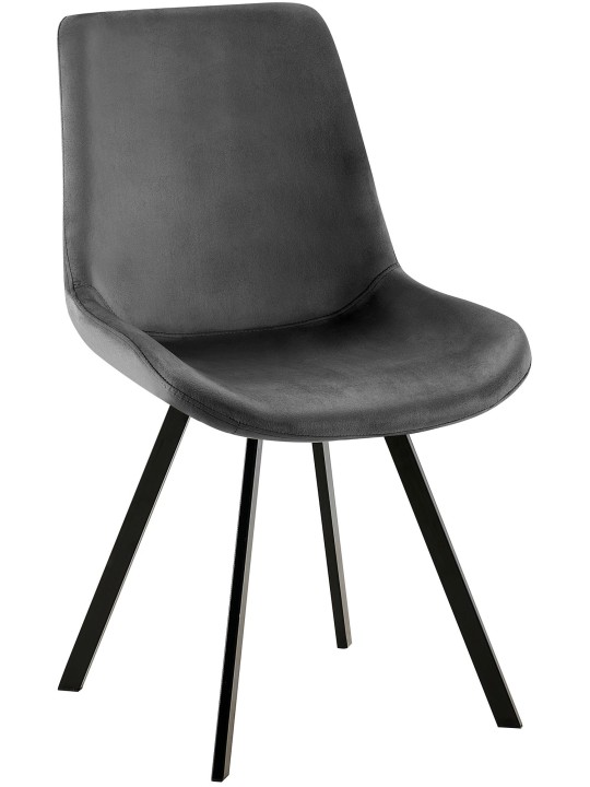 Lewes spisestuestol i fløjl, mørkegrå