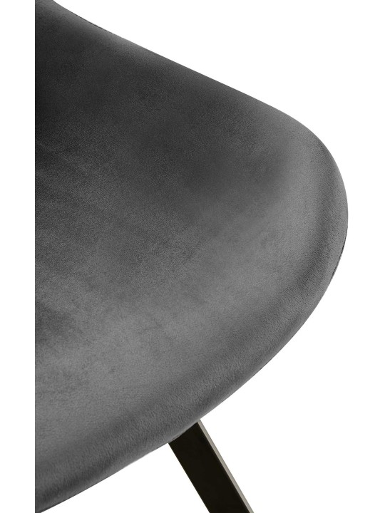 Lewes spisestuestol i fløjl, mørkegrå