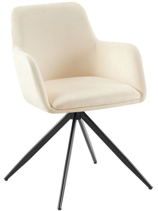 Olema spisestuestol i fløjl, creme