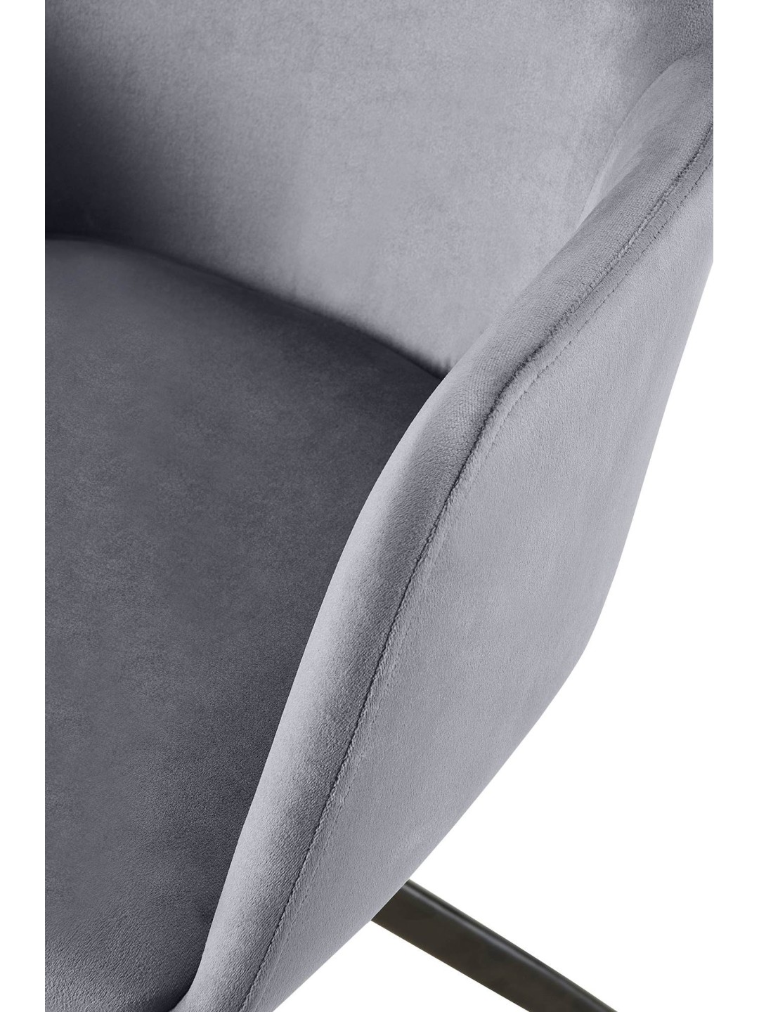 Olema spisestuestol i fløjl, mørkegrå