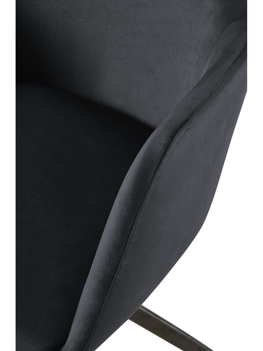 Olema spisestuestol i fløjl, sort