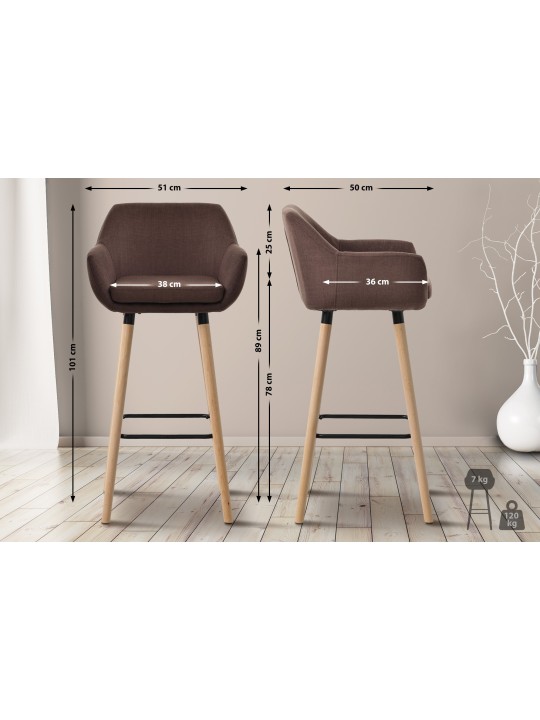 Barstol Grant stof, kaffe Barstol Grant stof, kaffe