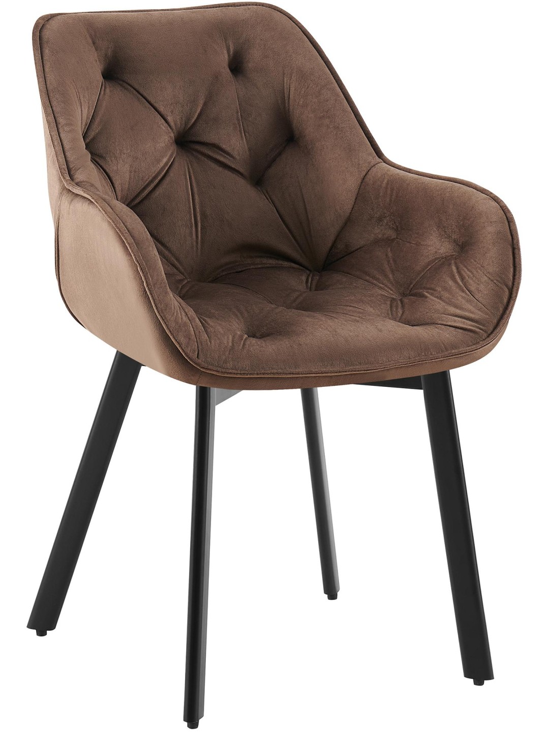 Spisestuestol Antigo fløjl, brun