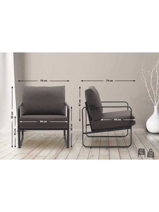 Liggestol Manea imiteret læder, brun