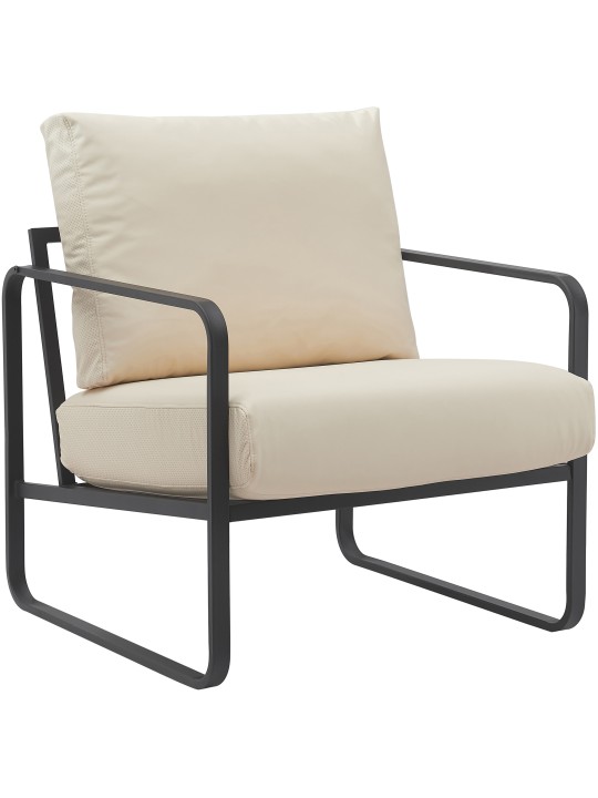 Liggestol Manea imiteret læder, creme