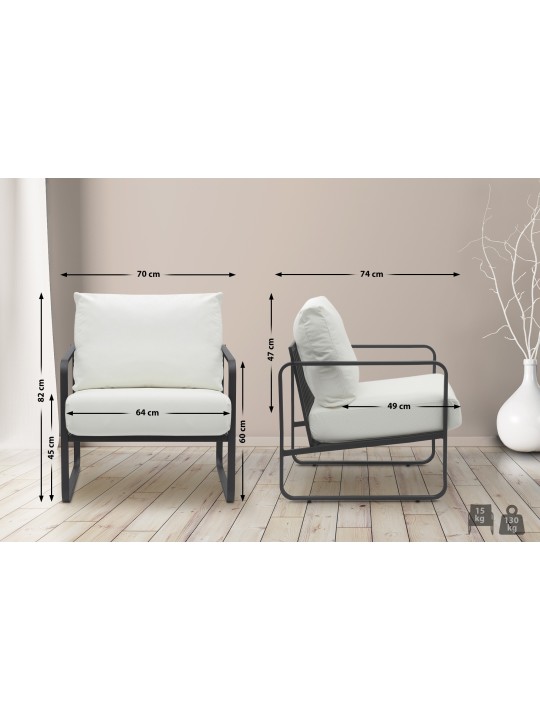 Liggestol Manea imiteret læder, hvid Liggestol Manea imiteret læder, hvid