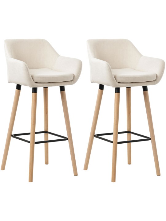 Sæt med 2 barstole Grant stof, beige