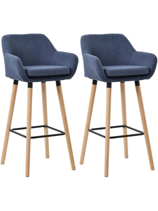 Sæt med 2 barstole Grant stof, mørkeblå Sæt med 2 barstole Grant stof, mørkeblå