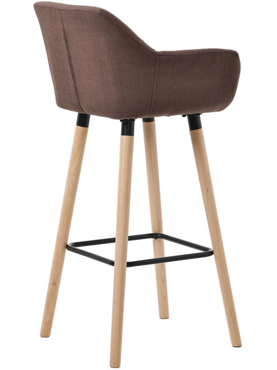 Sæt med 2 barstole Grant stof, kaffe