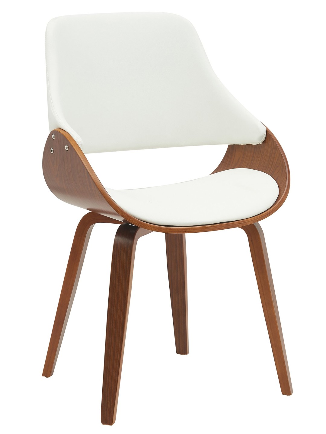 Spisestuestol Vangale imiteret læder, valnød/hvid