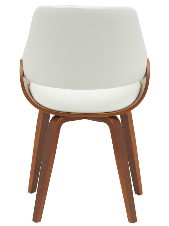 Spisestuestol Vangale imiteret læder, valnød/hvid