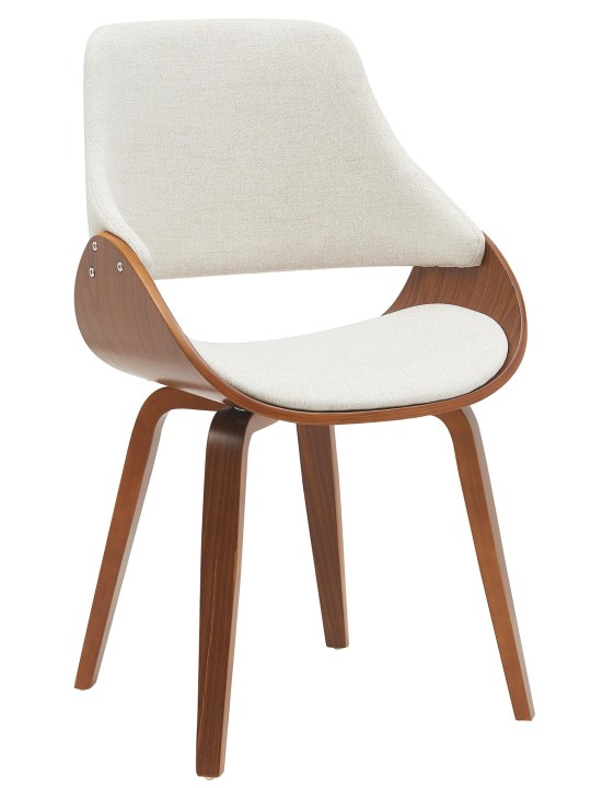 Spisestuestol Vangale stof, valnød/creme