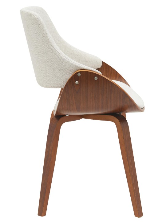 Spisestuestol Vangale stof, valnød/creme