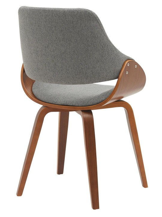Spisestuestol Vangale stof, valnød/mørkegrå