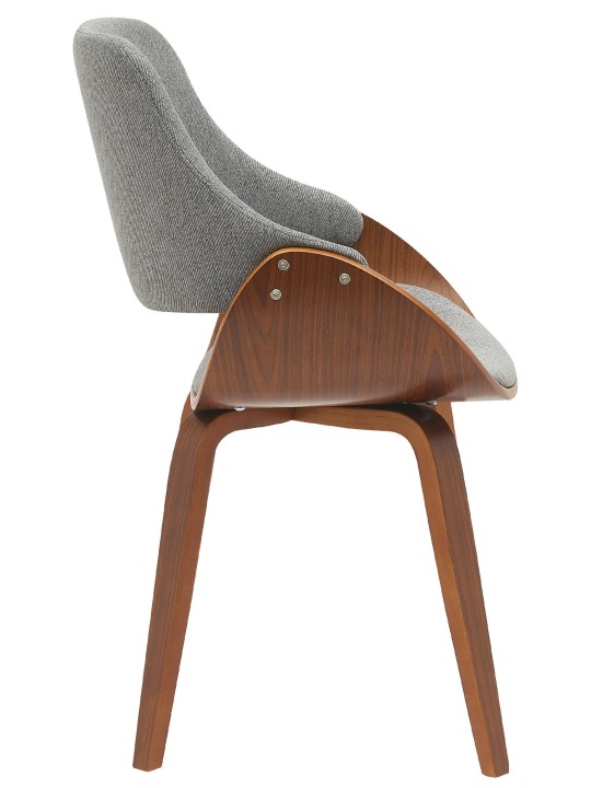 Spisestuestol Vangale stof, valnød/mørkegrå
