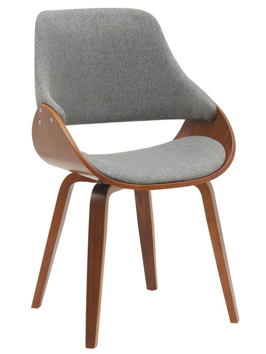 Spisestuestol Vangale stof, valnød/mørkegrå