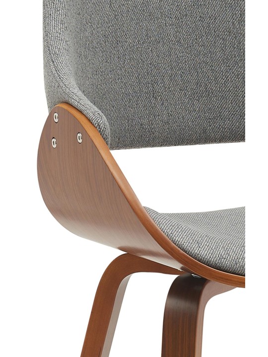 Spisestuestol Vangale stof, valnød/mørkegrå