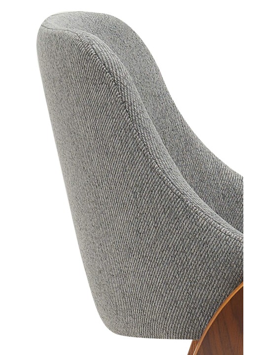 Spisestuestol Vangale stof, valnød/mørkegrå