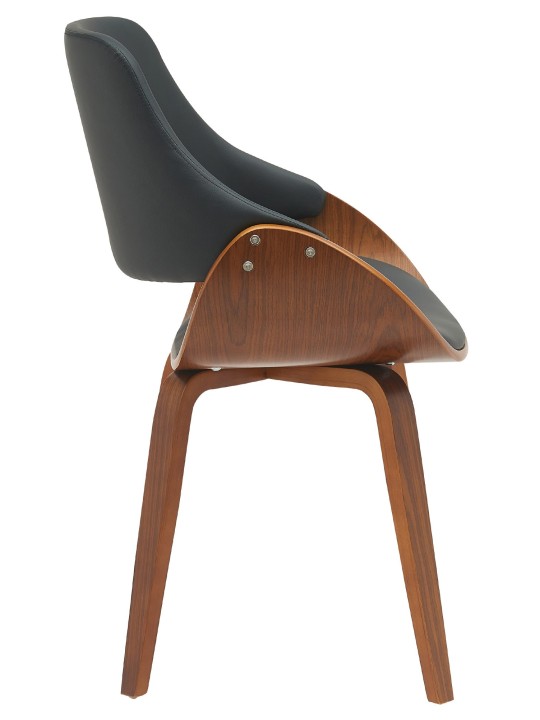 Spisestuestol Vangale imiteret læder, valnød/sort