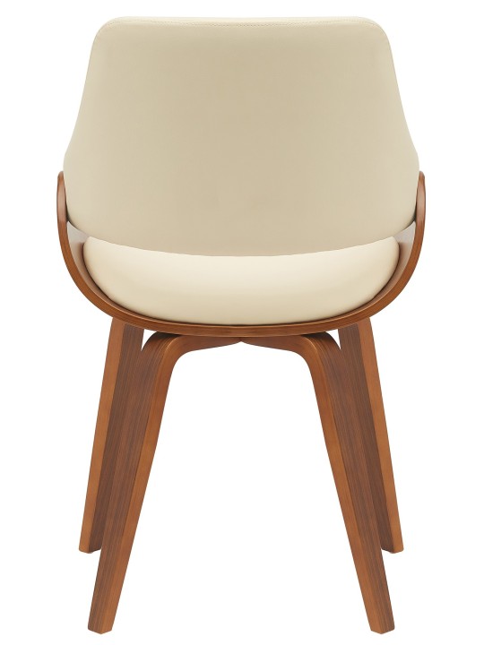 Spisestuestol Vangale imiteret læder, valnød/creme