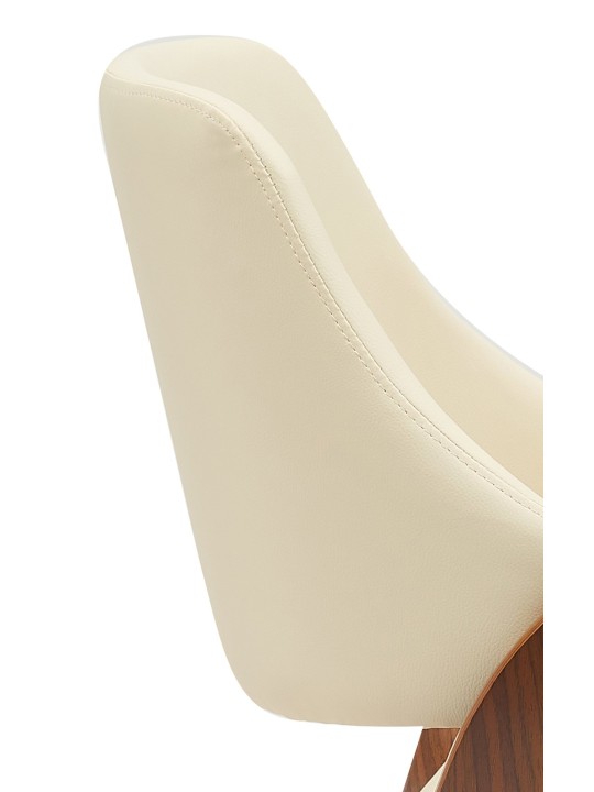 Spisestuestol Vangale imiteret læder, valnød/creme