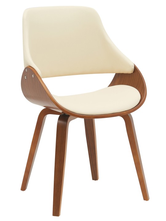 Spisestuestol Vangale imiteret læder, valnød/creme