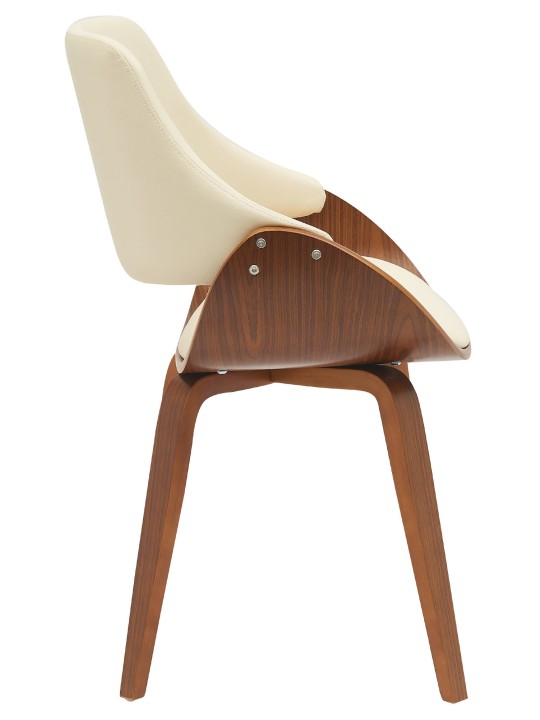 Spisestuestol Vangale imiteret læder, valnød/creme