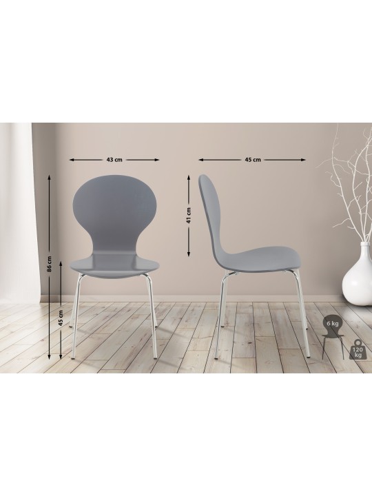 Sæt med 2 besøgende stol Diego, grå Sæt med 2 besøgende stol Diego, grå