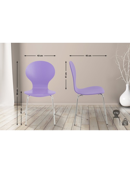 Sæt med 2 besøgende stol Diego, lilla