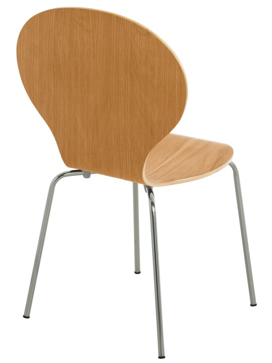 Sæt med 4 besøgsstole Diego, eg