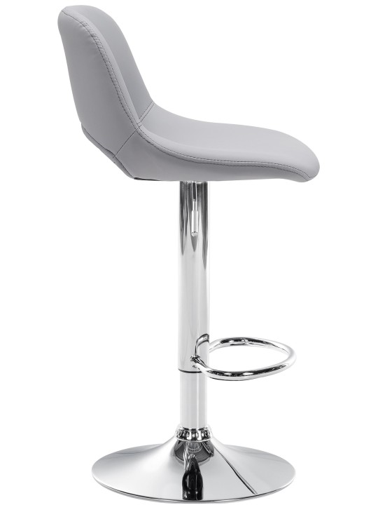 Barstol Camden imiteret læder krom, grå