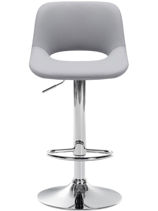 Barstol Camden imiteret læder krom, grå