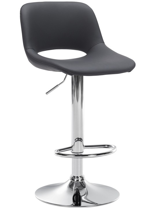 Barstol Camden imiteret læder krom, sort