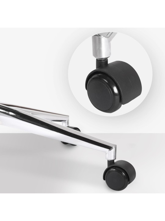 Kontorstol Burbank imiteret læder, valnød/hvid