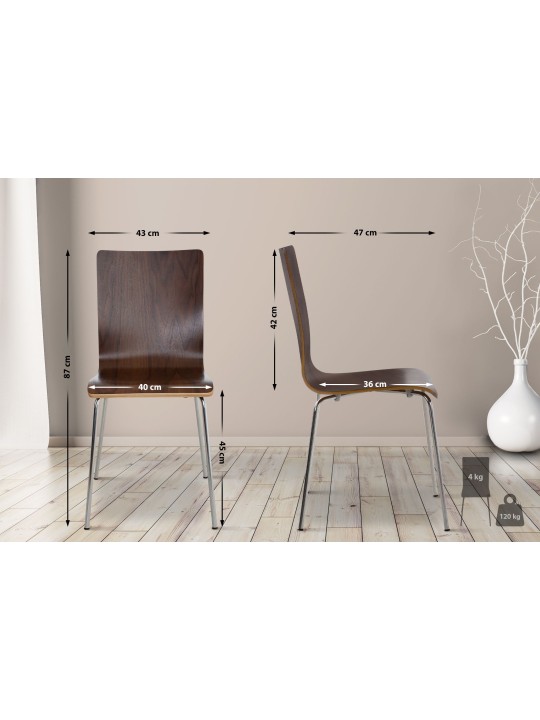 Sæt med 2 Pepe besøgsstole, valnød