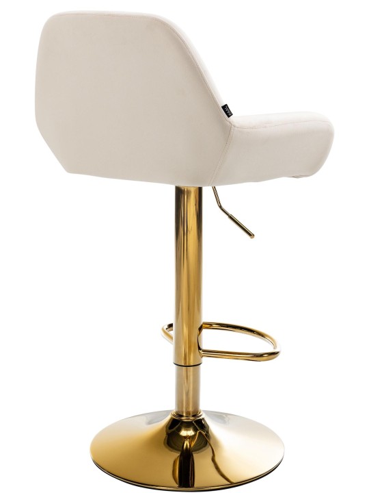 Sæt med 2 barstole Braga Gold Velvet, creme