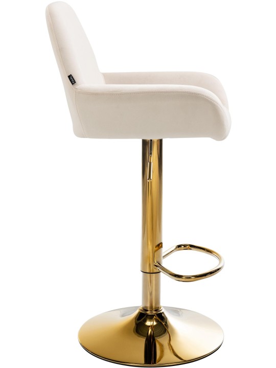 Sæt med 2 barstole Braga Gold Velvet, creme