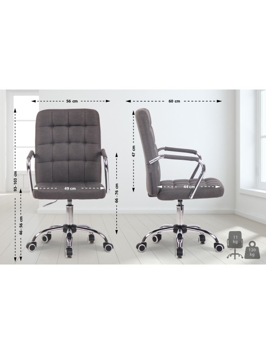 Kontorstol Terni stof, mørkegrå