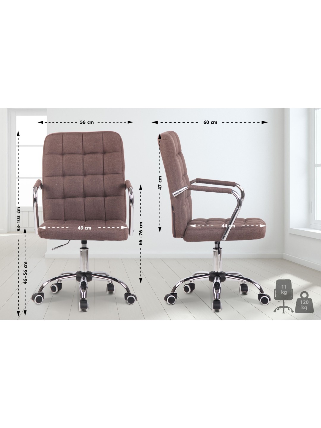 Kontorstol Terni stof, brun