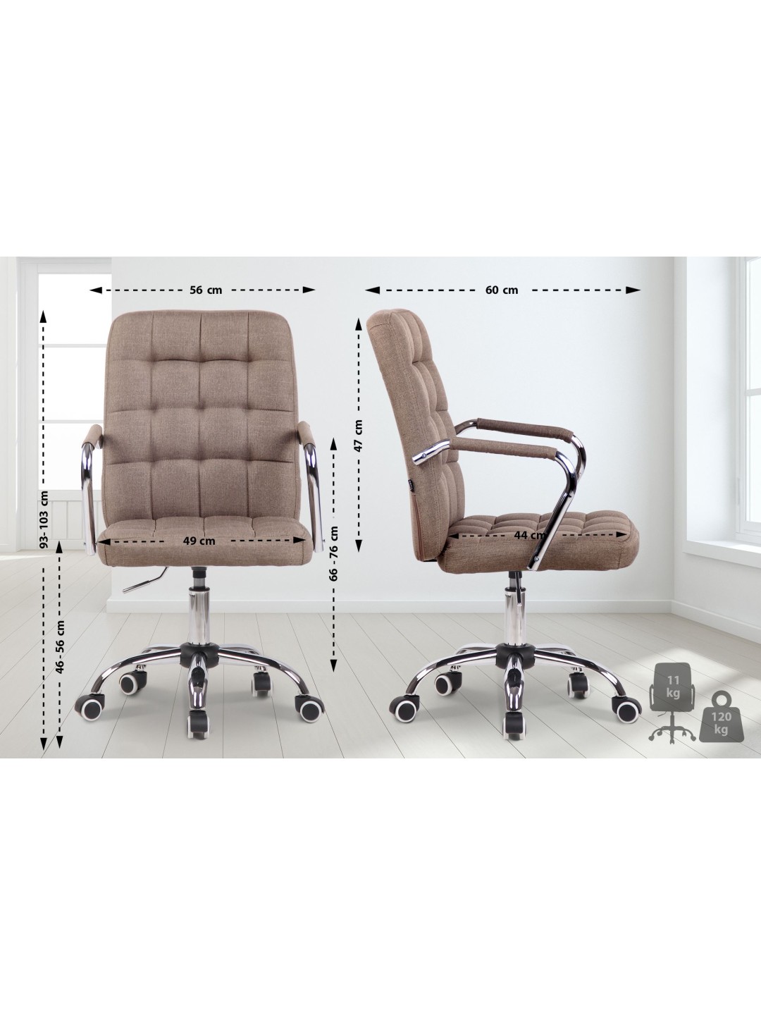 Kontorstol Terni stof, taupe