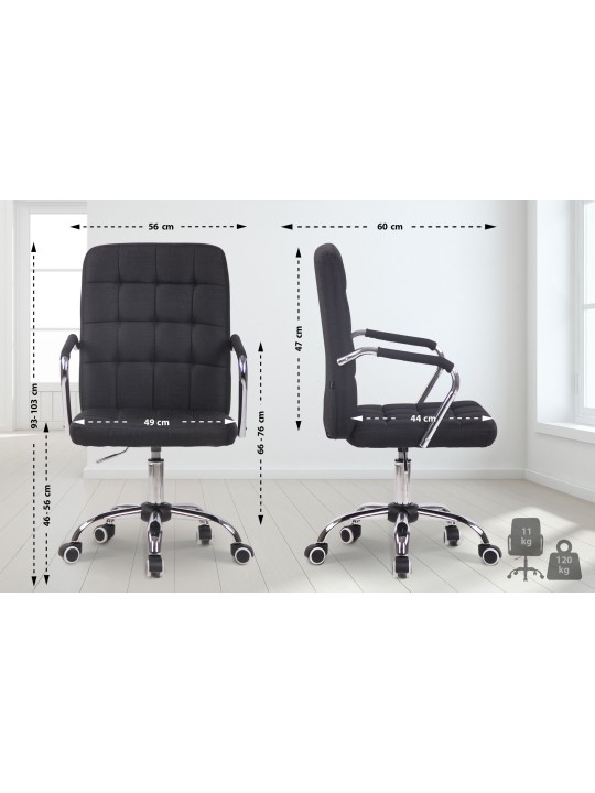 Kontorstol Terni stof, sort