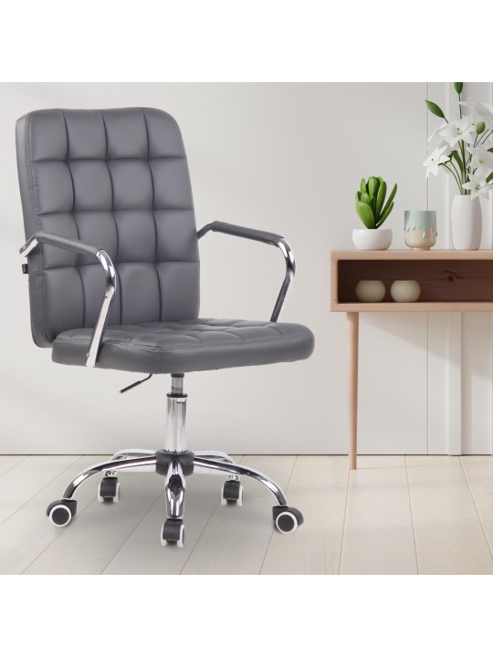 Kontorstol Terni imiteret læder, grå