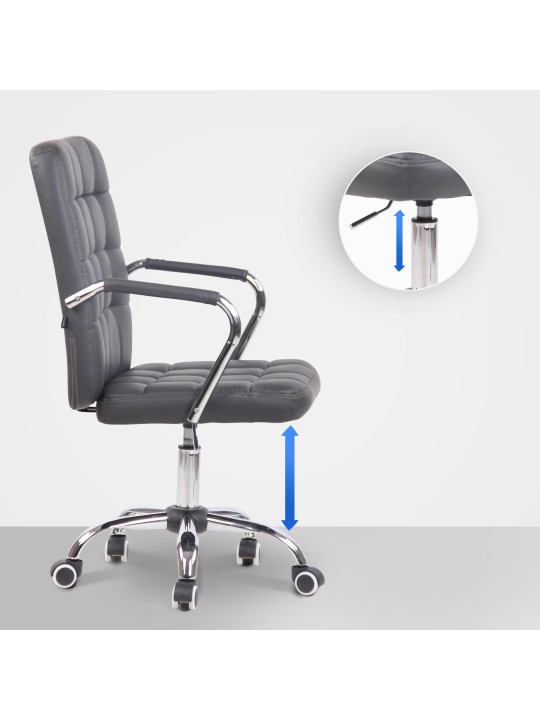 Kontorstol Terni imiteret læder, grå