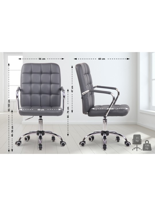 Kontorstol Terni imiteret læder, grå