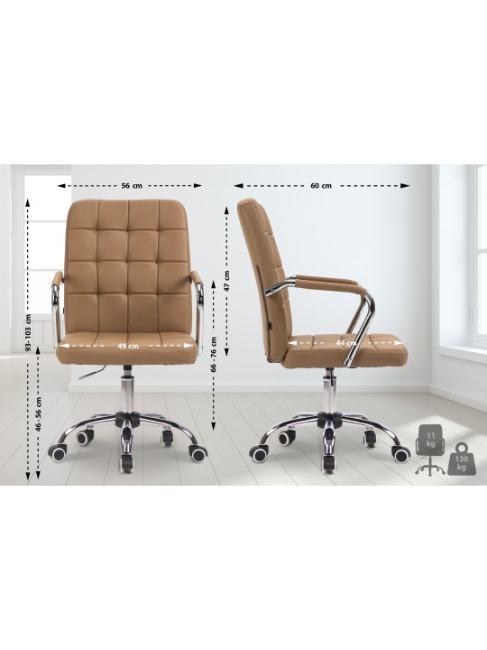 Kontorstol Terni imiteret læder, lysebrun