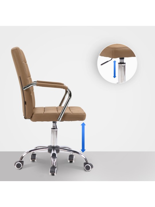 Kontorstol Terni imiteret læder, lysebrun