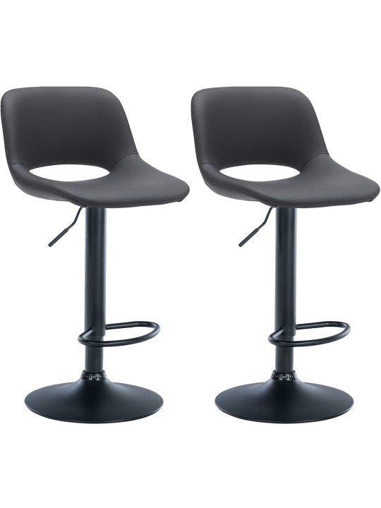 Sæt med 2 barstole Camden imiteret læder, sort