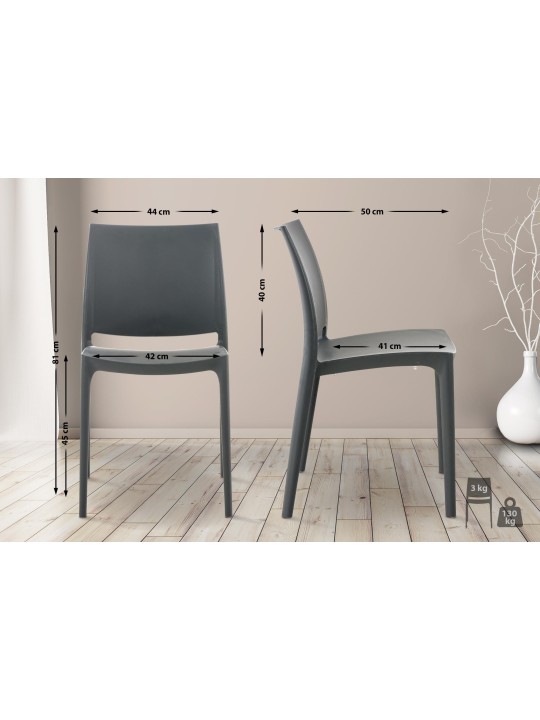 Stol MAYA, mørkegrå Stol MAYA, mørkegrå