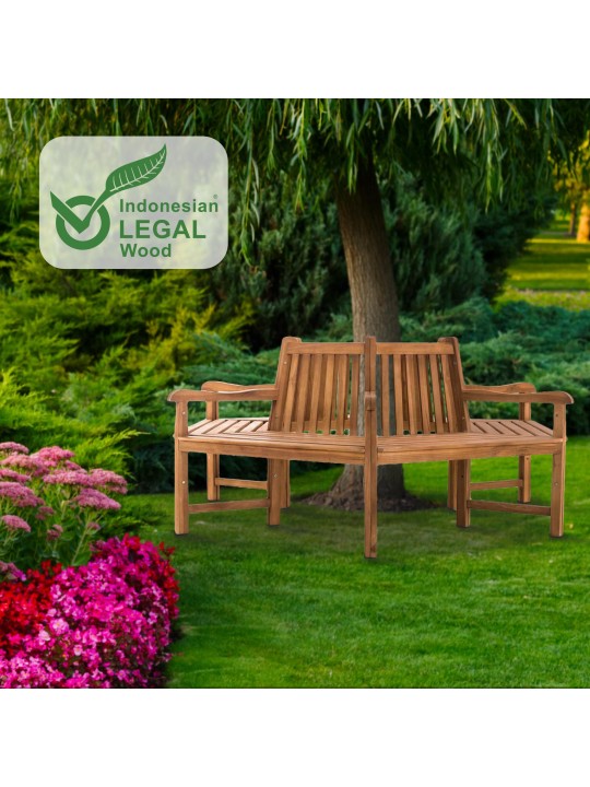 Sonja træbænk med armlæn 200 cm, teak